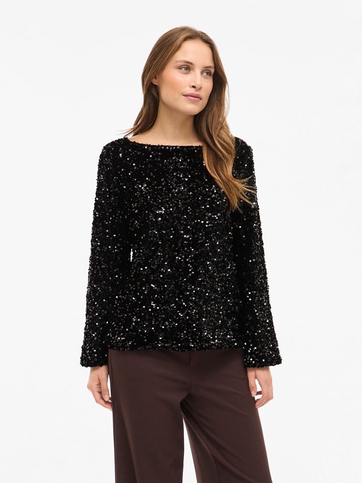 Vila Sweter "Vifaith" w kolorze czarnym rozmiar: L