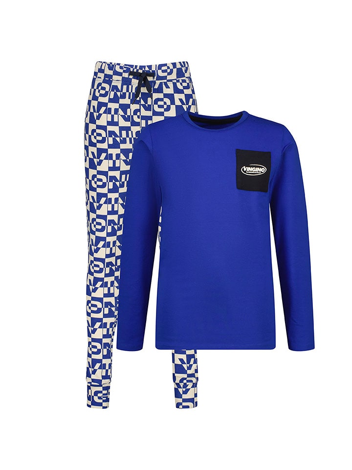 Vingino Piżama w kolorze niebiesko-kremowym rozmiar: 98/104