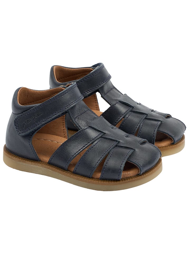 POM POM Skórzane półsandały w kolorze granatowym rozmiar: 24