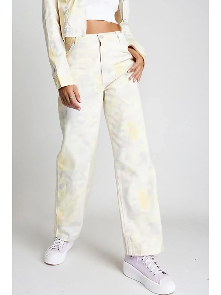 Monki Dżinsy - Regular fit - w kolorze kremowym rozmiar: 38