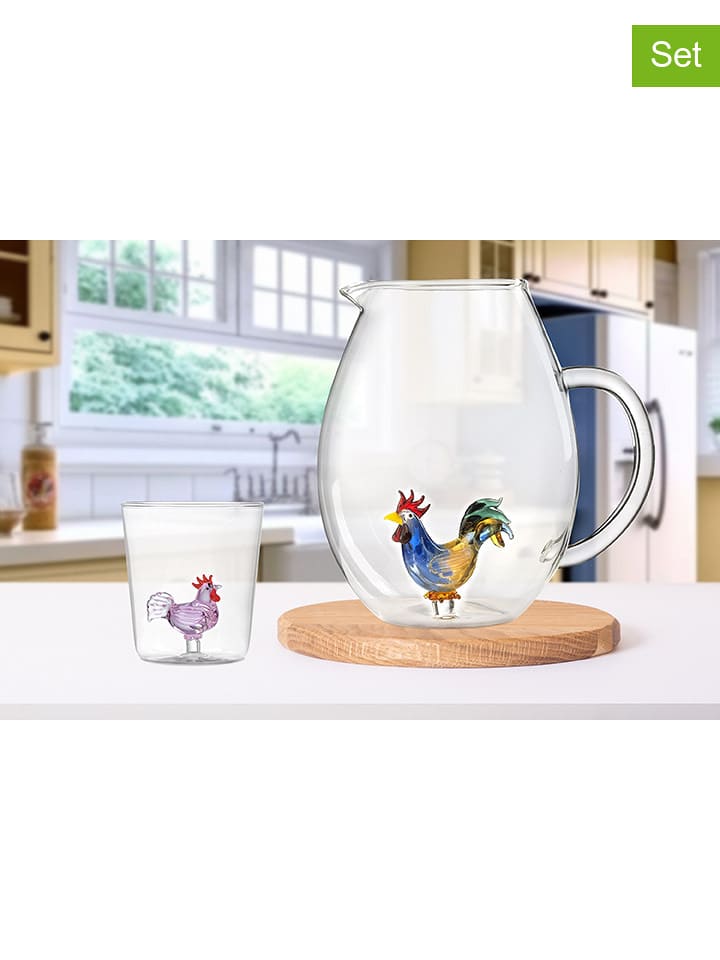 Onlylux Szklanki (6 szt.) "Pet Friends - Mix 3" ze wzorem - wys. 9,3 cm rozmiar: onesize