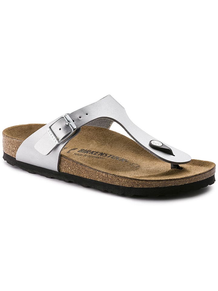 Birkenstock Japonki "Gizeh" w kolorze srebrnym rozmiar: 41