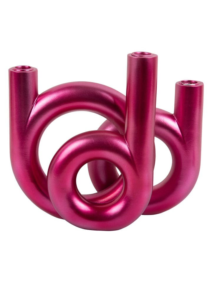 Present Time Świecznik w kolorze różowym - 20 x 12 cm rozmiar: onesize