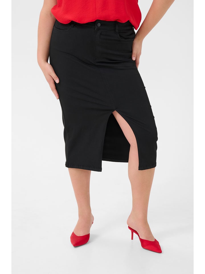 KAFFE curve Spódnica "Dina" w kolorze czarnym rozmiar: 48