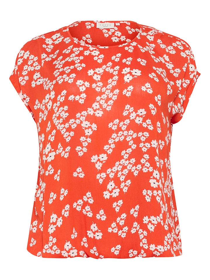 KAFFE curve Bluzka w kolorze pomarańczowo-białym rozmiar: 46