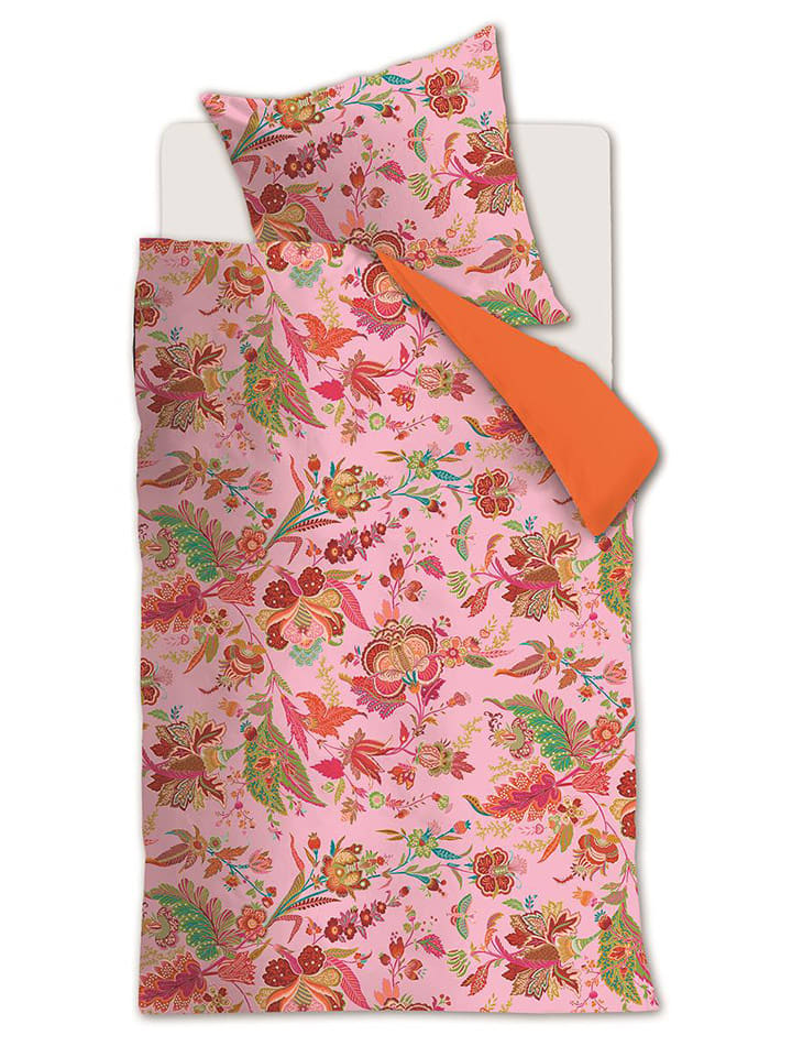 Oilily Komplet pościeli renforcé "Young Sits" w kolorze pomarańczowo-jasnoróżowym rozmiar: 100x135 cm