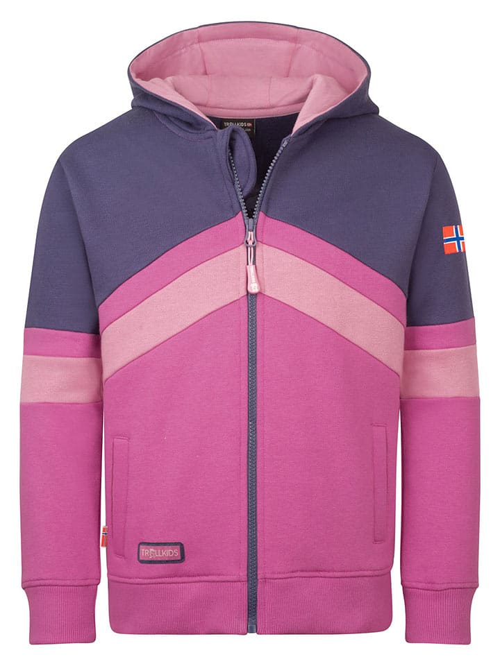 Trollkids Bluza "Flekkefjord" w kolorze różowo-fioletowym rozmiar: 104