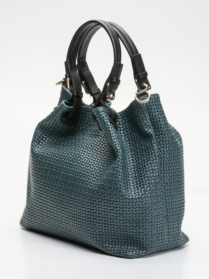 Victor & Hugo Paris Skórzana torebka "Reina" w kolorze ciemnozielonym - 33 x 31 x 16 cm rozmiar: onesize