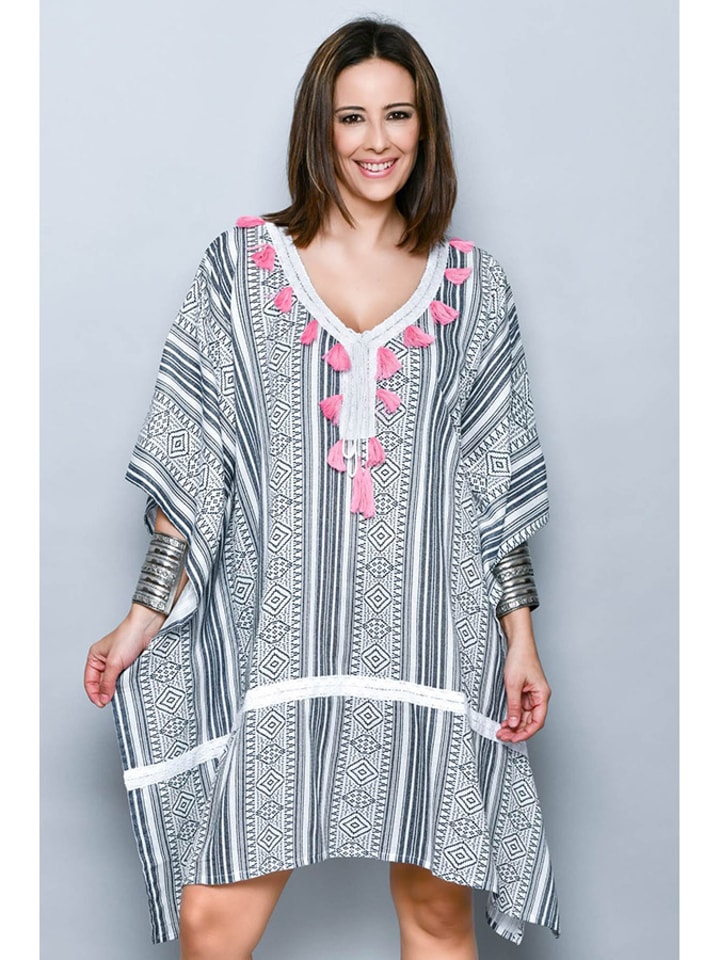 Tarifa Sukienka w kolorze biało-granatowym rozmiar: M