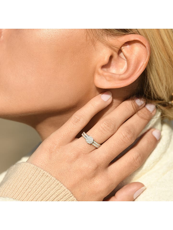 CARATELLI Złoty pierścionek "Toi que j'aime" z diamentami rozmiar: 54