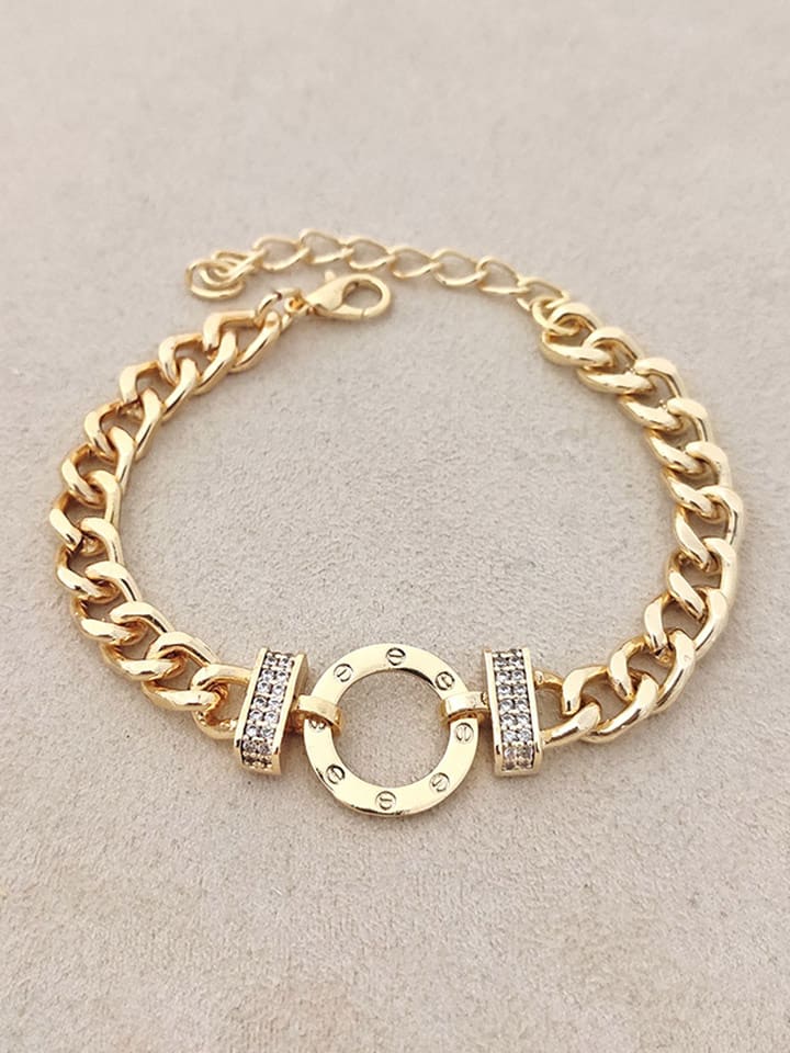 Nakkash Pozłacana bransoletka z cyrkoniami rozmiar: onesize