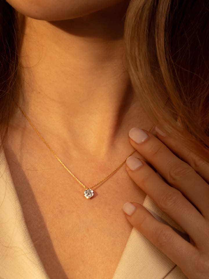 L instant d Or Złota zawieszka z cyrkoniami rozmiar: onesize