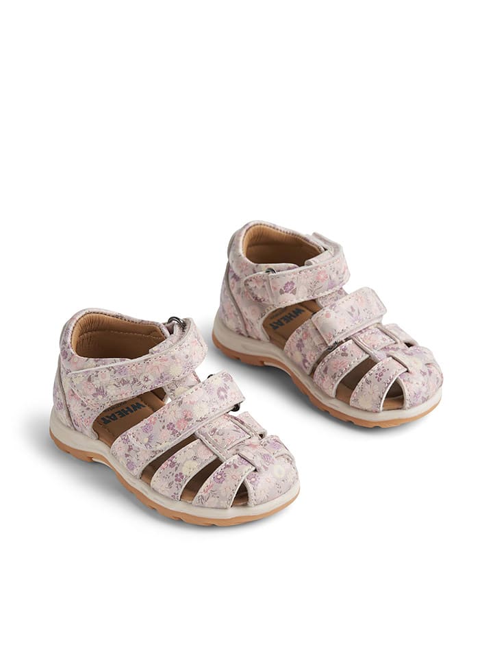 Wheat Skórzane półsandały w kolorze fioletowo-kremowym rozmiar: 23