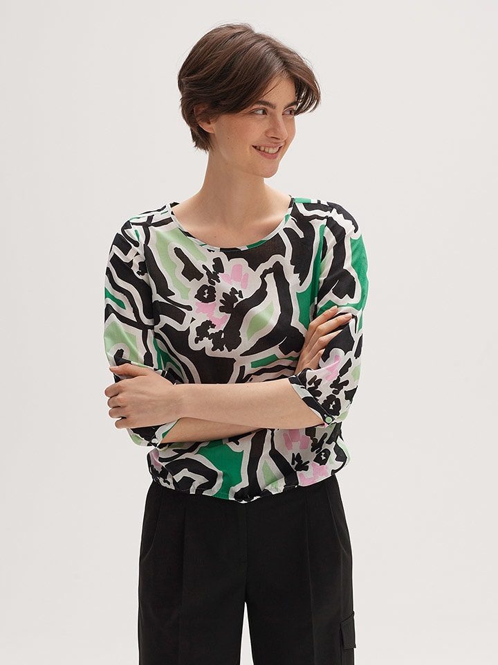 OPUS Bluzka w kolorze czarno-zielonym rozmiar: 38