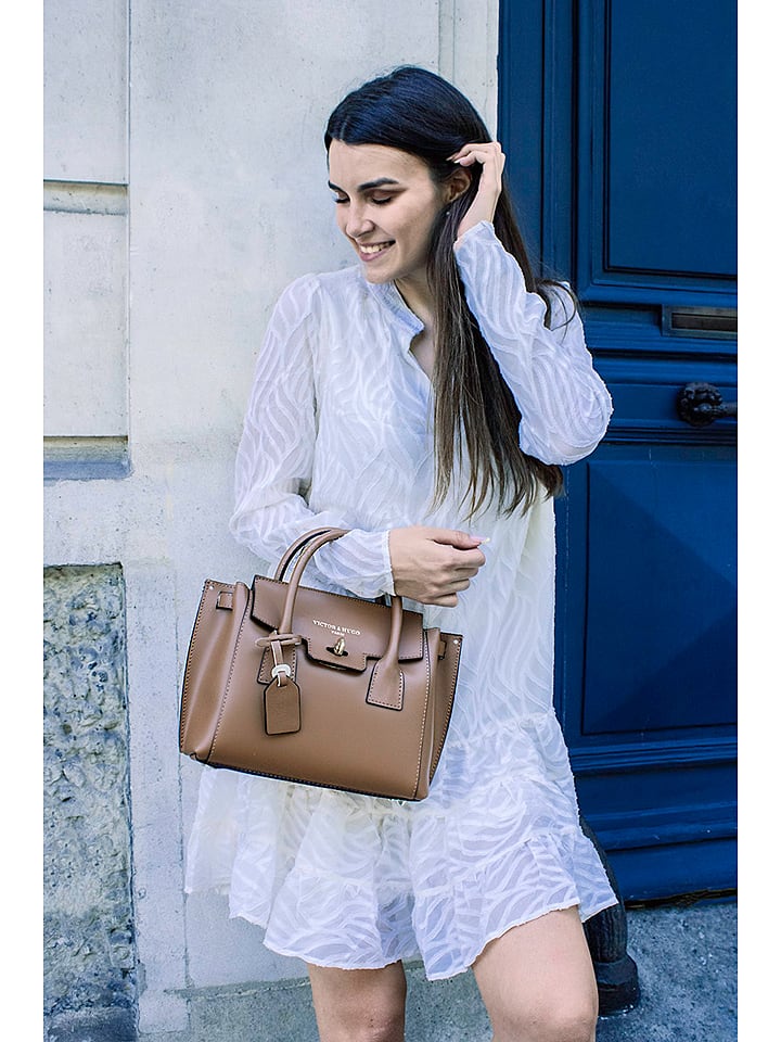 Victor & Hugo Paris Skórzana torebka "Jeny" w kolorze karmelowym - 25 x 19 x 7 cm rozmiar: onesize