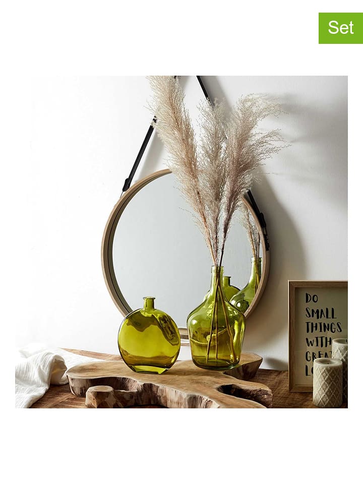 THE HOME DECO FACTORY Wazony (2 szt.) w kolorze zielonym rozmiar: onesize