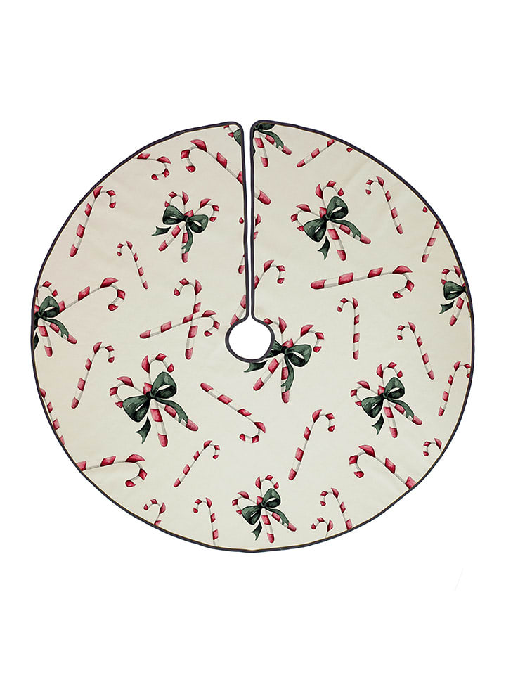 Butter Kings Spódnica choinkowa w kolorze kremowo-zielono-czerwonym - Ø 130 cm rozmiar: onesize