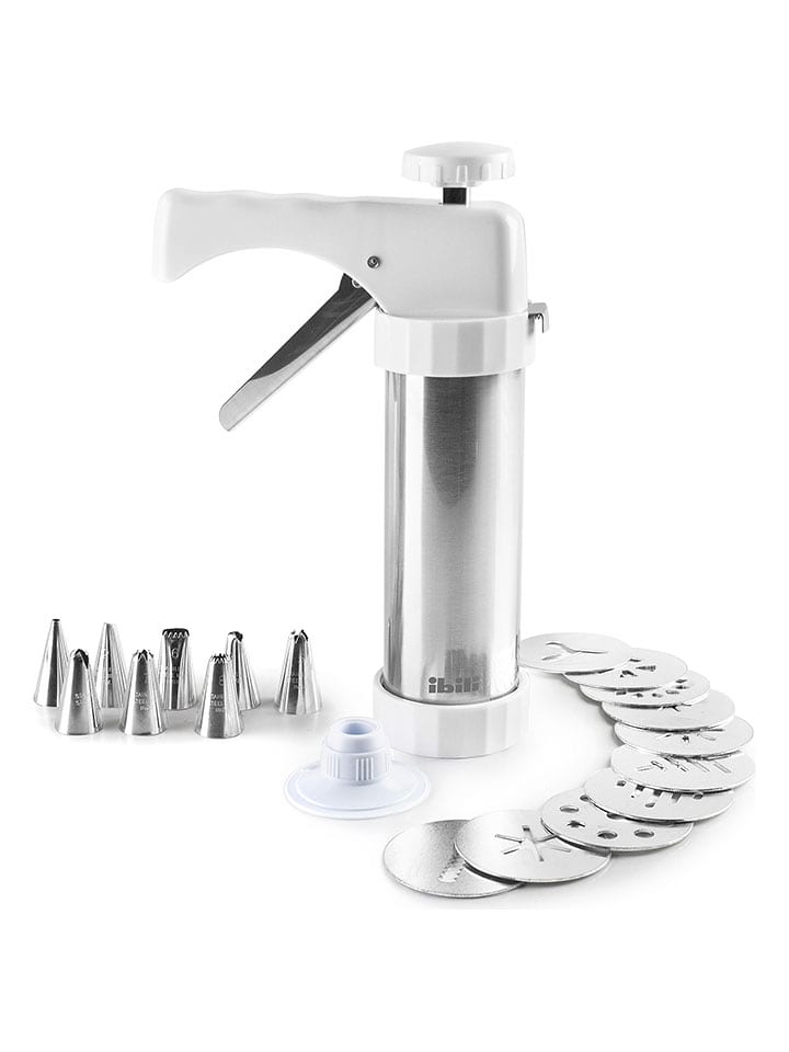 Ibili Pistolet w kolorze białym do ciasta - wys. 15 cm rozmiar: onesize