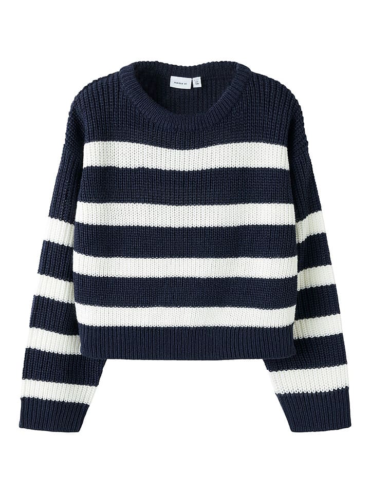 name it Sweter w kolorze granatowo-białym rozmiar: 122/128