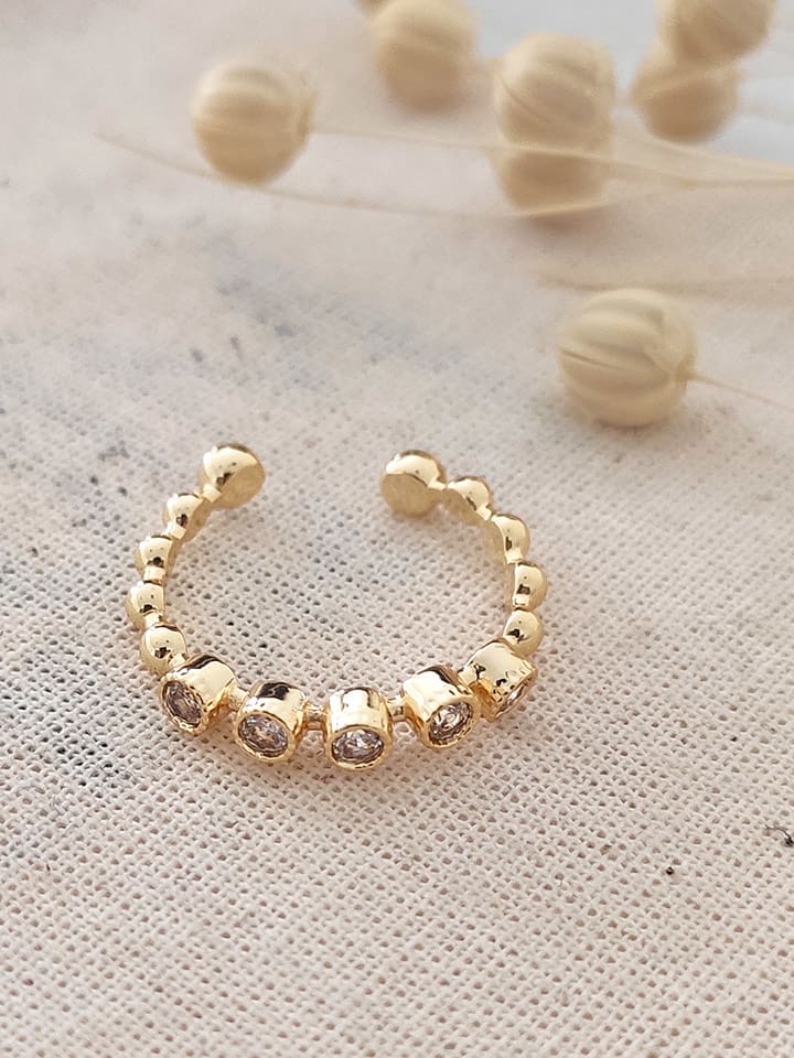 atelier MIU Pozłacany pierścionek z cyrkoniami rozmiar: onesize