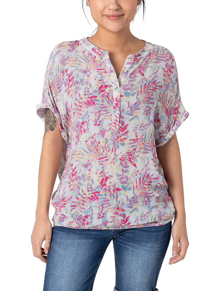 Timezone Bluzka w kolorze różowo-białym rozmiar: M