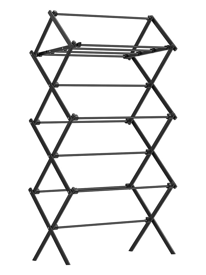 SONGMICS Suszarka w kolorze czarnym na pranie - 75 x 135 x 37 cm rozmiar: onesize