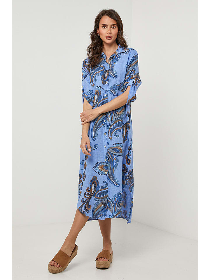 Lin Passion Lniana sukienka w kolorze błękitnym rozmiar: 34/36