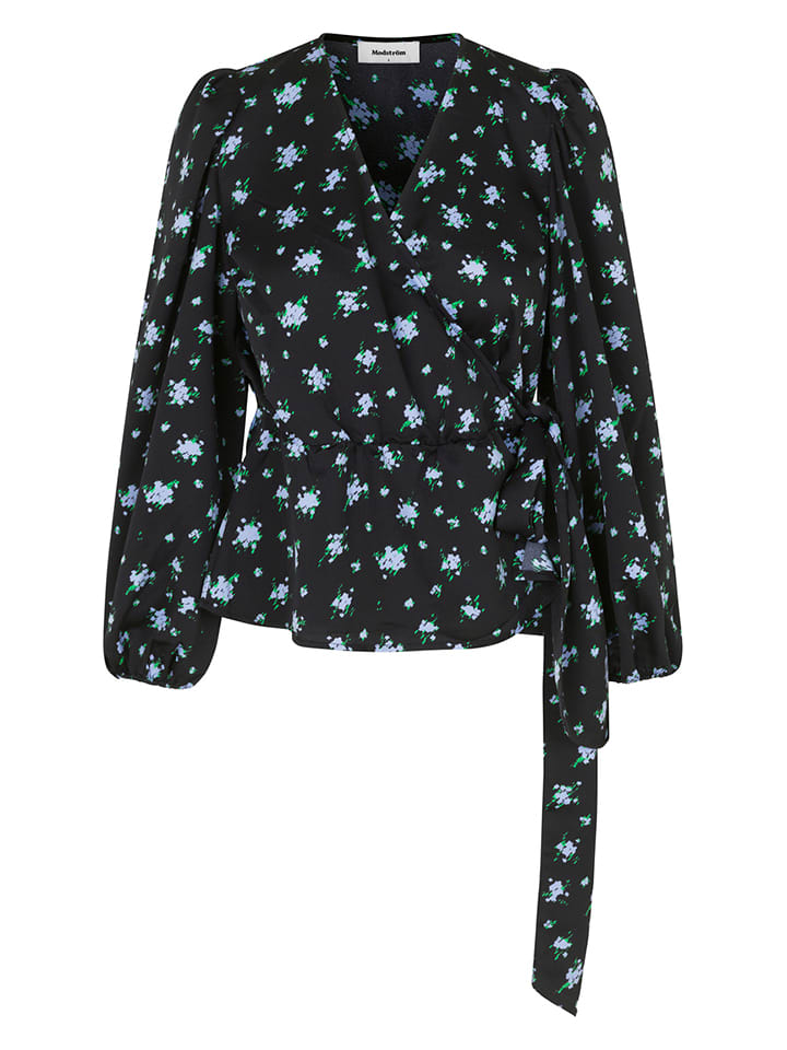 modström Bluzka "Ness" w kolorze czarnym ze wzorem rozmiar: M