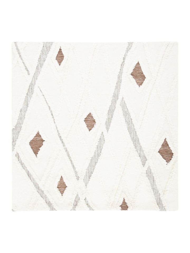 Safavieh Wełniany dywan "Casablanca" w kolorze białym rozmiar: 183x183 cm