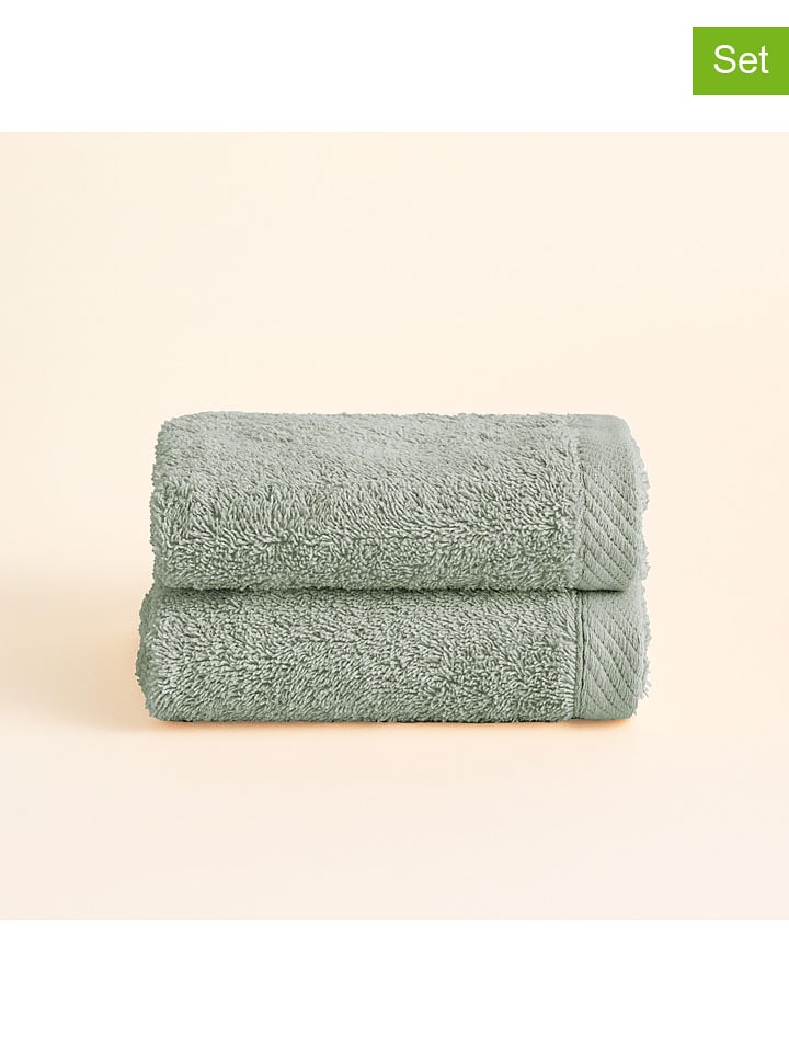 Pierre Cardin Ręczniki (2 szt.) "Serenity" w kolorze khaki dla gości rozmiar: 30x50 cm