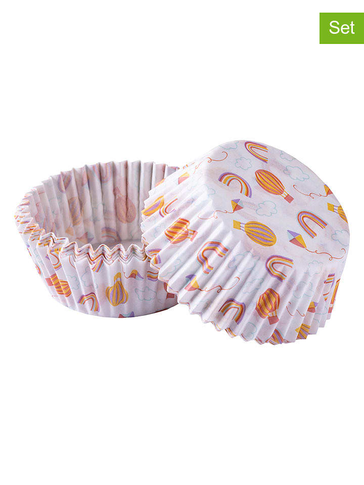 Zenker Foremki papierowe (100 szt.) "Rainbow" w kolorze białym ze wzorem do muffinek rozmiar: onesize