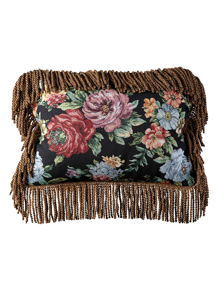 Madre Selva Poduszka "Isabella" w kolorze czarno-fioletowym - 50 x 35 cm rozmiar: onesize