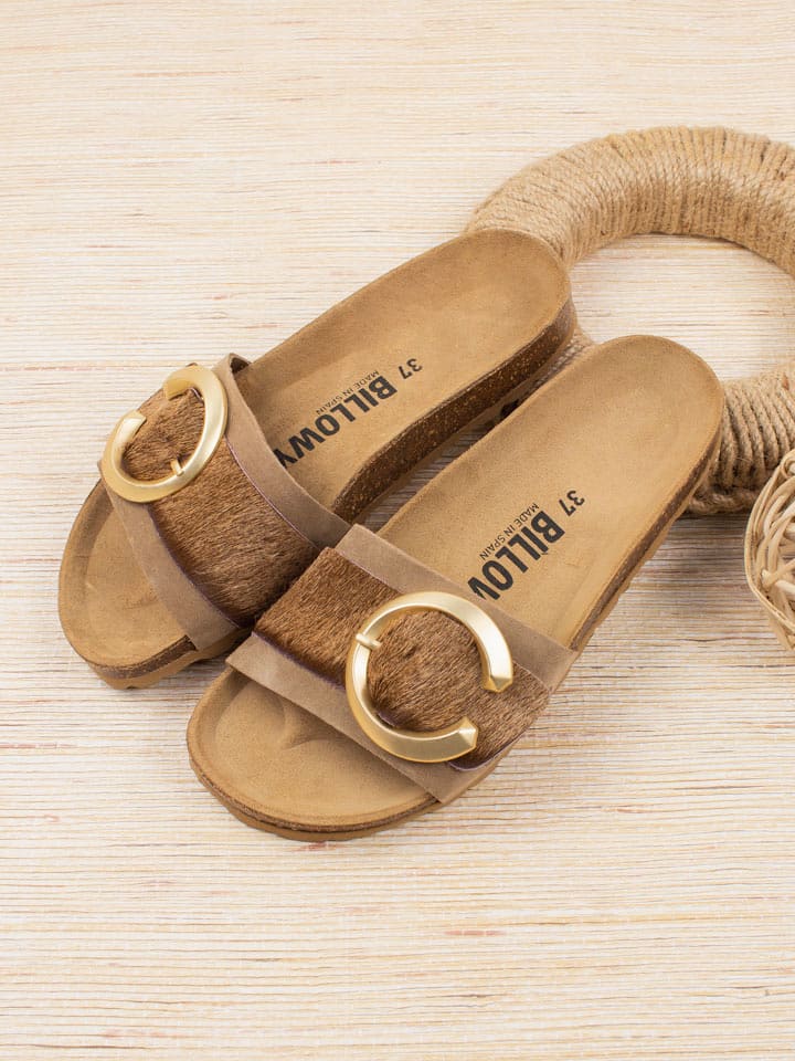 billowy Skórzane klapki w kolorze brązowym rozmiar: 38