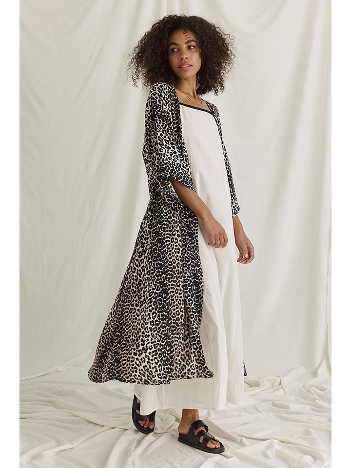 Cotton Candy Kardigan "Anna-Lena" w kolorze jasnobrązowo-czarnym rozmiar: XS