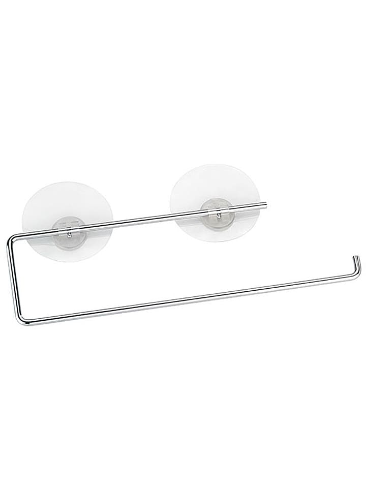 Wenko Uchwyt "Static-Loc" w kolorze srebrnym na ręczniki kuchenne - szer. 30 cm rozmiar: onesize