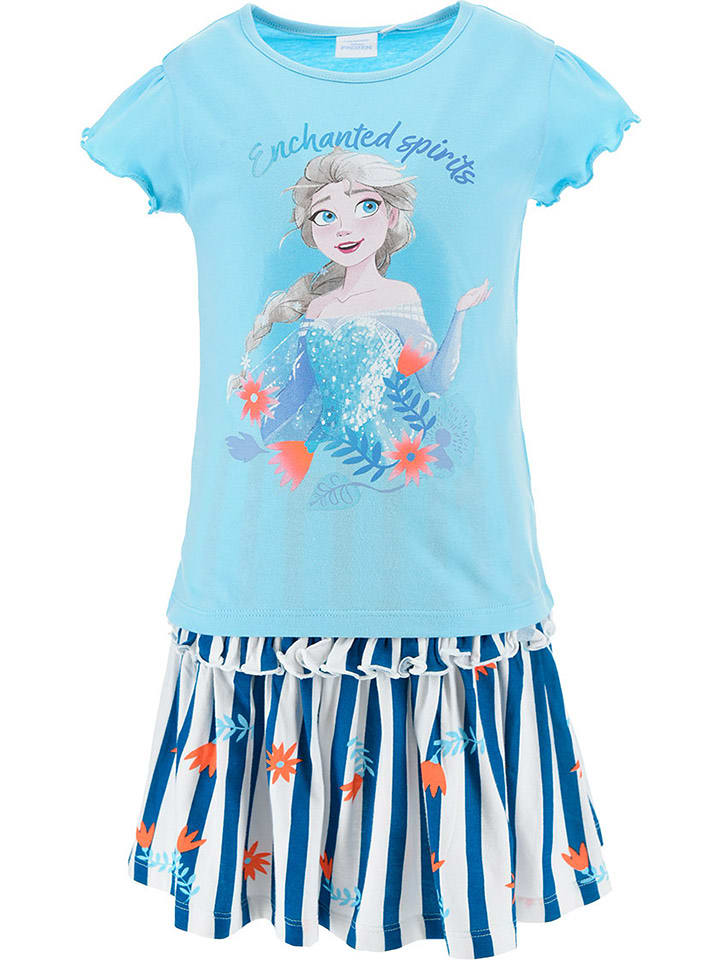 Disney Frozen 2-częściowy zestaw "Kraina Lodu" w kolorze niebieskim ze wzorem rozmiar: 104