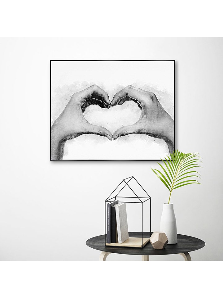 Orangewallz Druk artystyczny "Heart Love" w ramce rozmiar: 40x50 cm