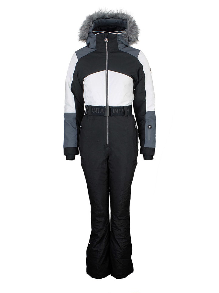 Peak Mountain Kombinezon narciarski "Arctico" w kolorze czarno-biało-szarym rozmiar: M