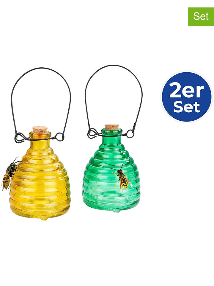 Wenko Pułapki (2 szt.) w kolorze zielono-żółtym na osy - wys. 9 x Ø 14 cm rozmiar: onesize