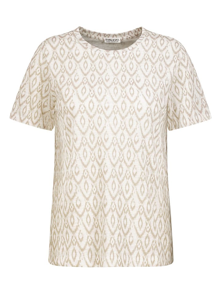Sublevel Koszulka w kolorze beżowo-białym rozmiar: S
