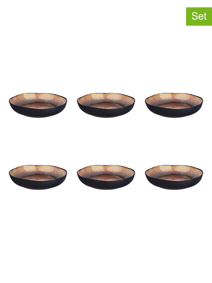 Björn Talerze głębokie (6 szt.) "Iris" w kolorze brązowym - Ø 22,5 cm rozmiar: onesize