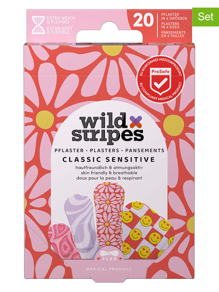 Wild Stripes Plastry (8 szt.) "Classic Sensitive Pastel Fun" rozmiar: onesize