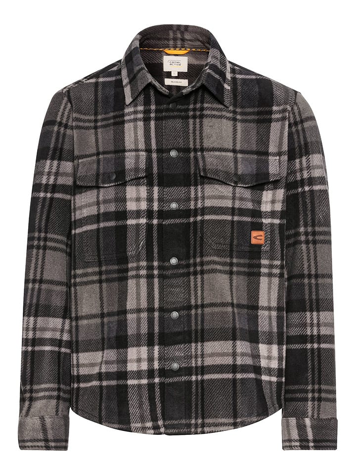 Camel Active Koszula w kolorze czarno-szarym rozmiar: L