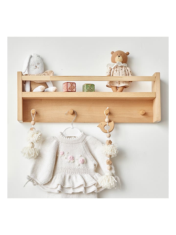 hippodino Regał ścienny w kolorze jasnobrązowym - 60 x 10 x 20 cm rozmiar: onesize