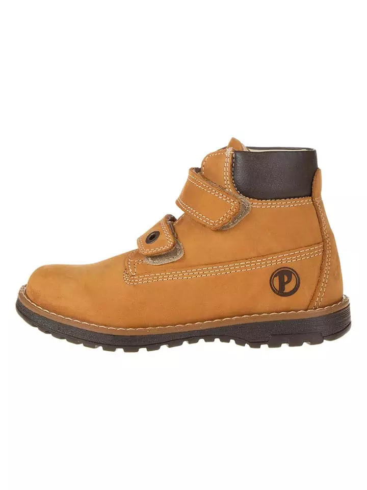 Primigi Skórzane botki "Play Casual" w kolorze jasnobrązowym rozmiar: 35