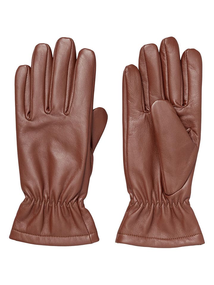 Becksöndergaard Skórzane rękawiczki w kolorze brązowym rozmiar: 7,5