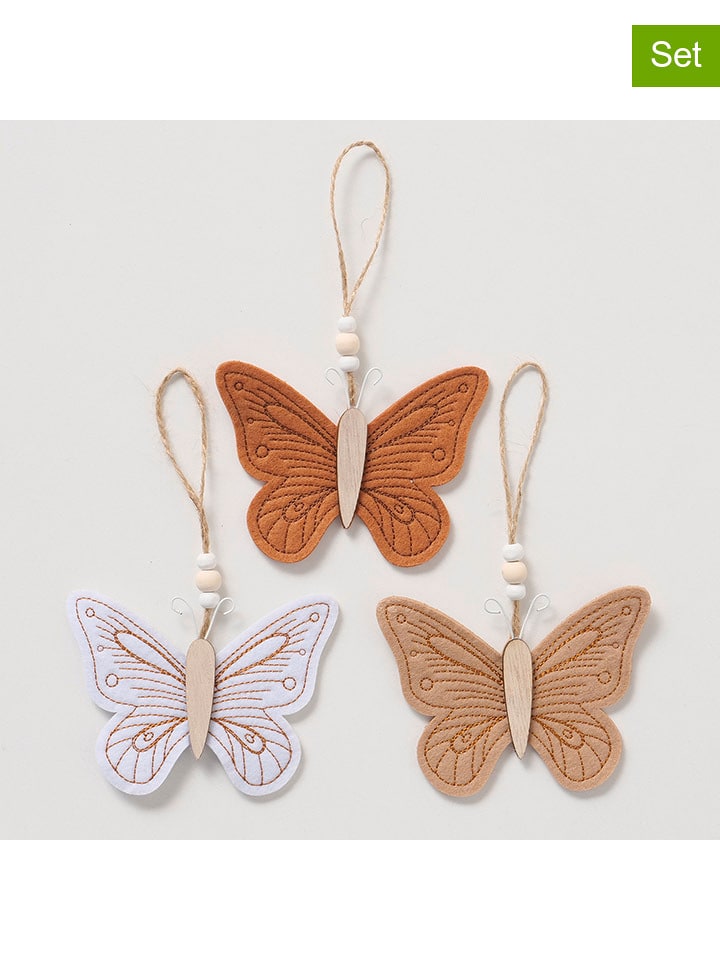 Boltze Zawieszki dekoracyjne (3 szt.) "Nabi" w różnych kolorach - wys. 10 cm rozmiar: onesize