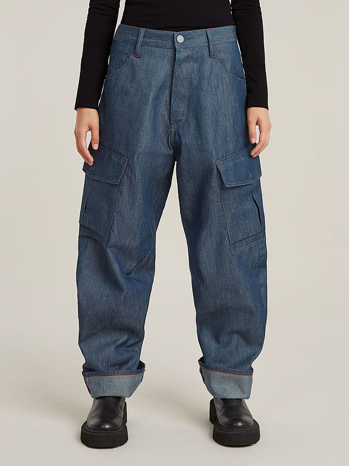G-Star Dżinsy "Cargo 3D" - Boyfriend fit - w kolorze niebieskim rozmiar: W26/L30