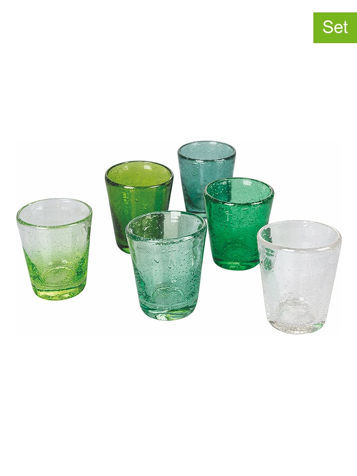 Villa d´Este Szklanki (6 szt.) "Cancun" w kolorze zielonym - 300 ml rozmiar: onesize