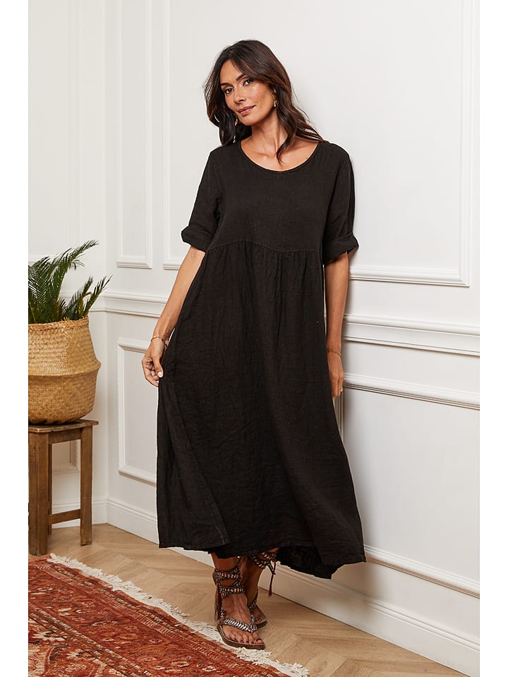 La Compagnie Du Lin Lniana sukienka w kolorze czarnym rozmiar: XL